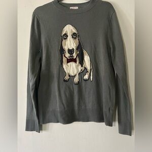 Merona Charcoal Bassett Hound Graphic Sweater